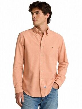 Ralph Lauren Peach Oxford Button-Down Shirt Men's Size 16-34 (L) 100% Cotton
